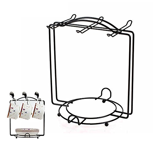 hzcoffee simple en acier avec revêtement antirouille Support Rack pour 6 Tasse Soucoupe Cuillère à café set, Ensemble À Expresso de thé de affichage fp-418 0645195333467 Gossip Boy