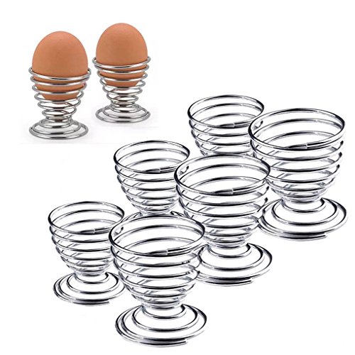 Ressort en acier inoxydable Argenté Support en spirale pour œufs de cuisine Petit Déjeuner Cuit Oeuf fil Plateau de rangement 0645195333535 Gossip Boy
