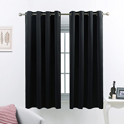 Paire de rideaux à oeillets occultants, 132x158...