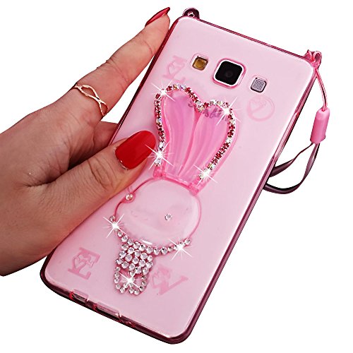 Sunroyal Samsung galaxy s3 coque transparente 3d lapin case silicone bunny souple tpu cover avec fonction stand [oreille de rabbit] bling crystal etui housse de protection [shock-absorption bumper] shell pour samsung galaxy s3 i9300 / s3 neo i9305 - rose code EAN 0645698477330 