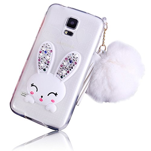 Galaxy s5 coque transparente 3d lapin case sili...