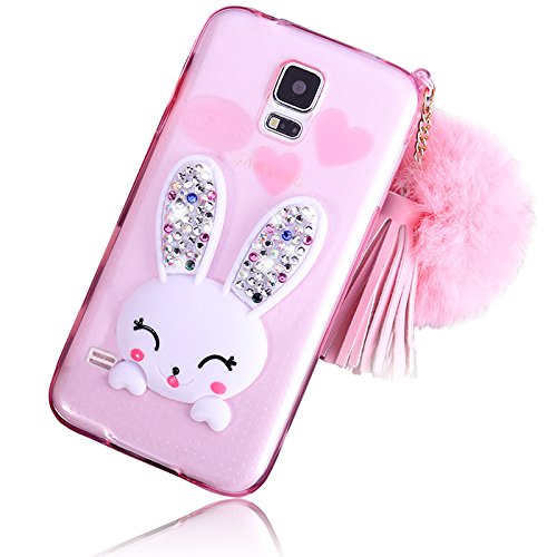 Galaxy s5 coque transparente 3d lapin case sili...
