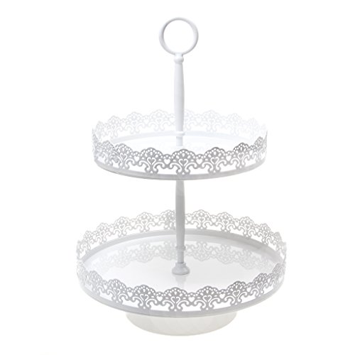 Vintage Ronde Métal Présentoir à Gâteau de Mari...