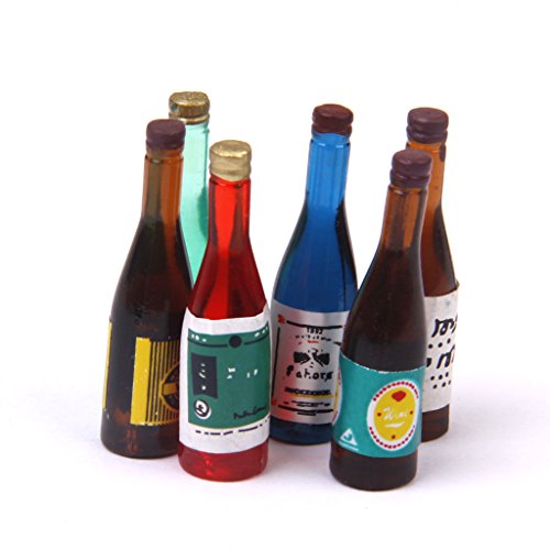 Lot de 6pcs Bouteilles de Vin Miniature pour 1/...