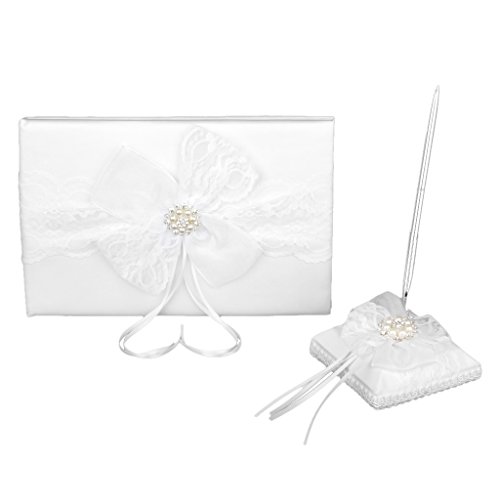 Livre d'or Stylo Porte-stylo Orné de Dentelle p...