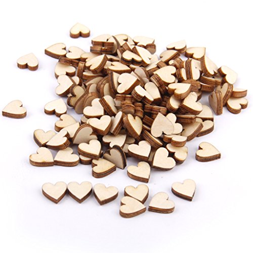 Lot de 200pcs 10mm Embellissement Forme de Coeur en Bois pour Artisanat Décoration de Mariage 0645871833106 Générique