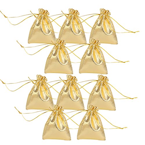 Lot de 10pcs pochette à bijoux sac cadeau à cor...