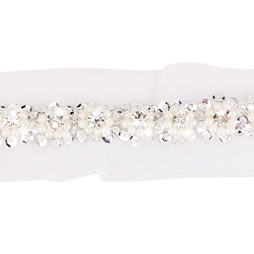 91cm Bordure en Dentelle Orné de Sequins Strass...