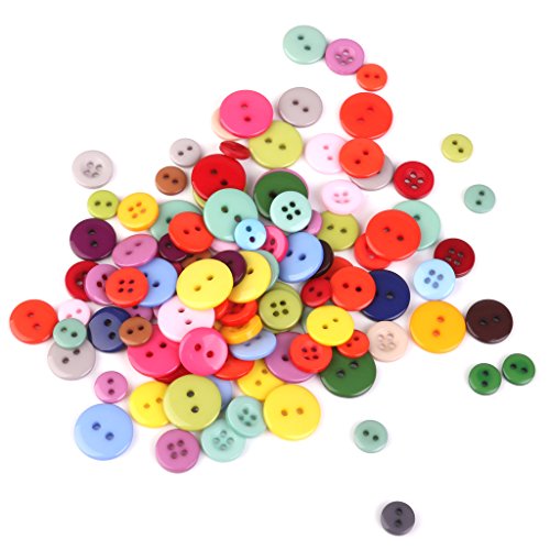 Lot de 100pcs Bouton en Résine Rond pour Artisa...