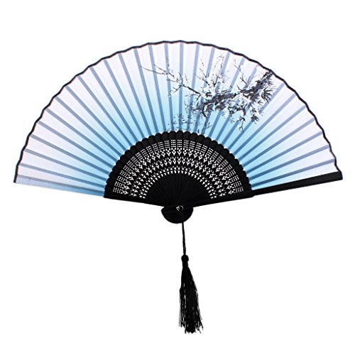 Eventail de Poche Motif de Fleur de Prunier Acc...