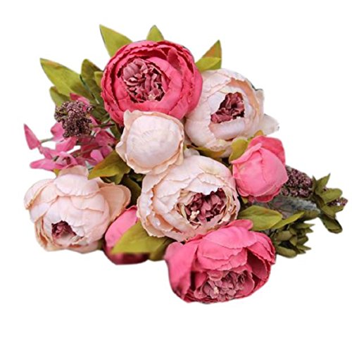 Malloom 1 Bouquet 8 Têtes Decor Pivoine Artific...