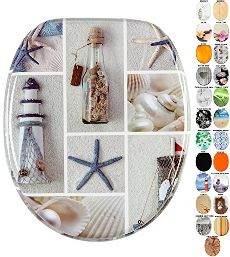 Abattant WC - Beaucoup de beaux abattants WC - Finition de haute qualité - Charnières robustes - Fixation facile (Brise de mer) 0646437031523 SANILO Abattant WC - Beaucoup de beaux abattants WC - Finition de haute qualité - Charnières robustes - Fixation facile (Brise de mer) 0646437031523 SANILO