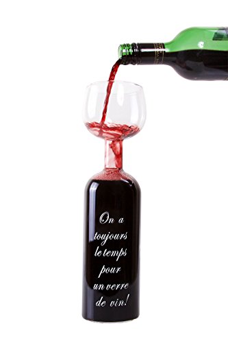 Blu Devil Bouteille en verre à vin avec de drôle d'Inscription par Blu Devil | Contient 750 ml: Une bouteille de vin pleine | Verre de haute qualité | Cadeau parfait pour les amateurs de vin (Français) 0646437576543 (0646437576543)