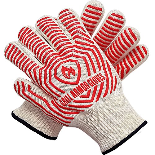 Grill Armor Gloves Gants de cuisine Grill Armor extrêmement résistants à la chaleur jusqu'à 500°C - Gants certifiés EN 407 garantis pour, la cuisine, le barbecue, la pâtisserie code EAN 0646437796118 