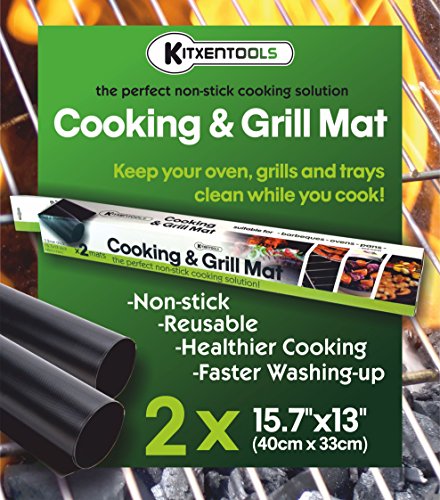 Tapis de grille pour barbecue - lot de 2 tapis de cuisson antiadhésif facile à nettoyer - 40 x 33 cm - tapis réutilisable pour le four le barbecue à gaz les grilles de barbecue à charbon ou barbecue grilles électrique 0646437866910 Kitxentools Tapis de grille pour barbecue - lot de 2 tapis de cuisson antiadhésif facile à nettoyer - 40 x 33 cm - tapis réutilisable pour le four le barbecue à gaz les grilles de barbecue à charbon ou barbecue grilles électrique 0646437866910 Kitxentools