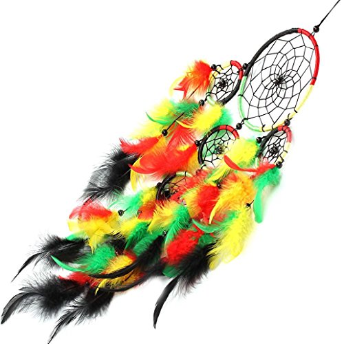 Multicolore plume goutte cercle de attrape-rêve...