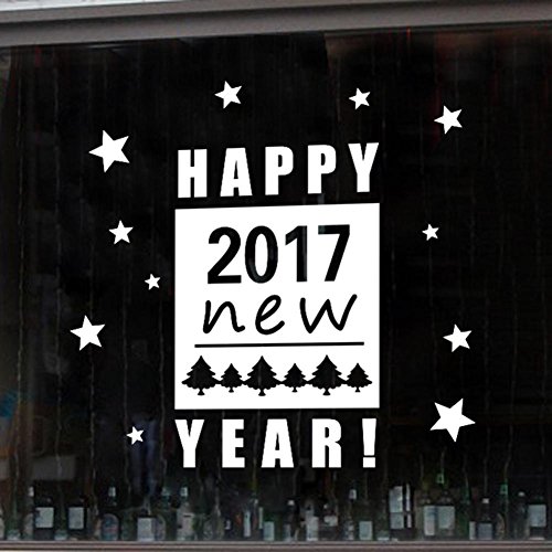 Noël autocollants muraux décor du foyer vitrine...