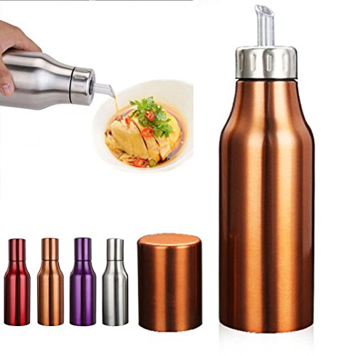 50ml bouteilles huile &vinaigre en acier inoxyd...
