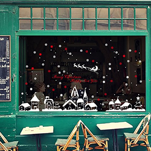 Malloom Noël Magasin Fenêtre Décoration Sticker...