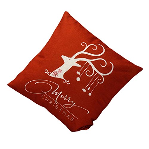 Housses de coussin Longra Cru Noël Cerf Canapé-...