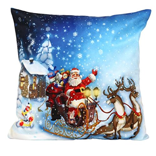 Taie d'oreiller de Noël, le Père Noël Canapé ta...