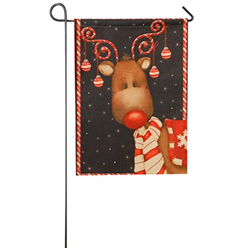 1 pc noel style snow man jardin drapeau en lin (b)