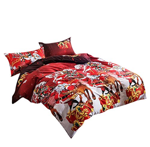 - 4 pcs home textile - noël ensemble de literie...