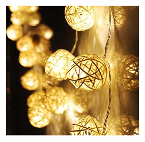 10 couleur led rattan boule de lumières de fées...