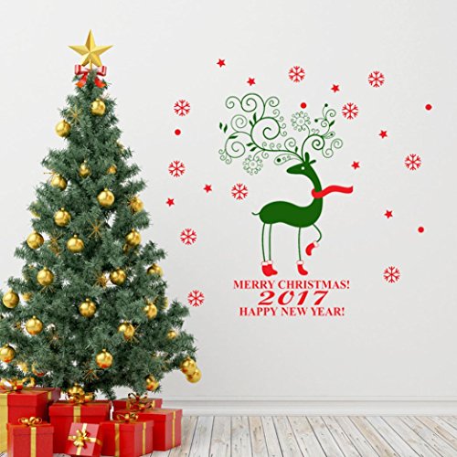 Noël wapiti cerf amovible meubles vinyle fenêtr...