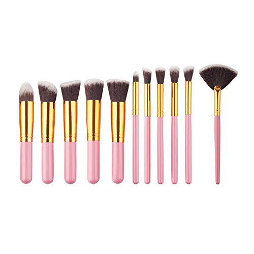 La Cabina Set de pinceaux maquillages professionnels à 11pcs kit de pinceaux cosmétiques brosse cosmétique outils ombre à poudres poudre brosses . (rose) code EAN 0647904934088 