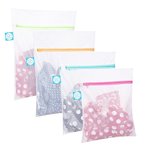 CozyDom Filet à linge - Sac à Lavage - Robuste avec fermeture éclair pour protéger vos vêtements délicats - Lot de 4 sacs à linge de petite et grande taille (Multicolor) 0647923392791 (0647923392791)