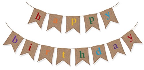 Sterling James Co. Banderole rustique de Joyeux anniversaire en toile de jute - Décoration d'anniversaire de première qualité par The Sterling James Company code EAN 0647923398441 