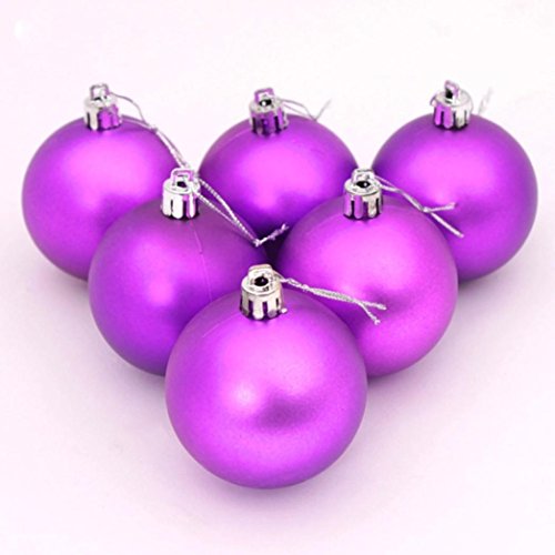 6pcs 5cm noel boules sapin de noel decor (violet)
