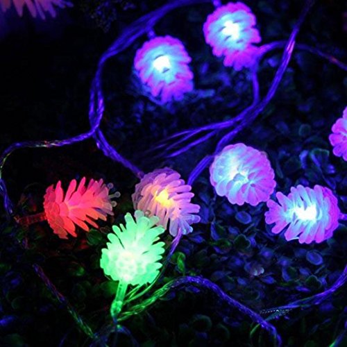 5 metres 20 pcs led pine cone noël ambiance dec...