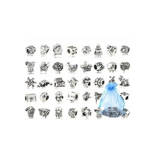 Wawo Lot de 40 charms en argent tibétain compat...