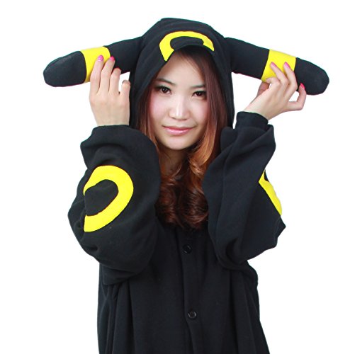 TELLOYSD Adulte Unisexe Anime Animal Costume Cosplay Combinaison Pyjama Outfit Nuit Vêtements Onesie Fleece Halloween Costume Soirée de Déguisements (M(158-168CM), Black ) code EAN 0648935033412 