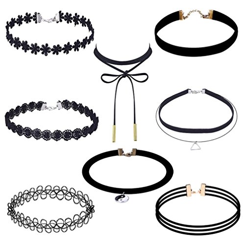 8 pièces tour de cou ensemble de collier stretc...