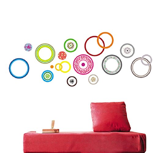 Ularmo Cercle coloré amovible bagues Art Sticke...