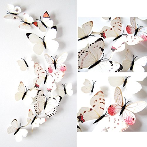 Ularmo 12pcs PVC 3D papillon Wall Stickers Stic...