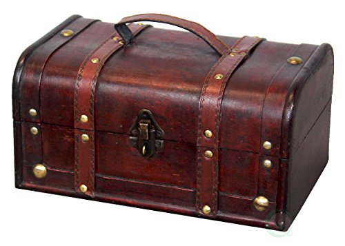 Quickway Imports Bois Déco coffre à trésor en bois au niveau de la poitrine 0651355218512 (0651355218512)