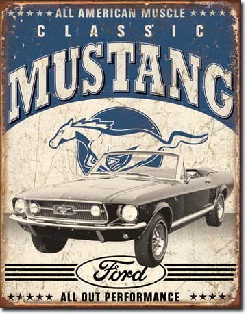 Enseigne Plaque En Métal Voiture Mustang Classi...