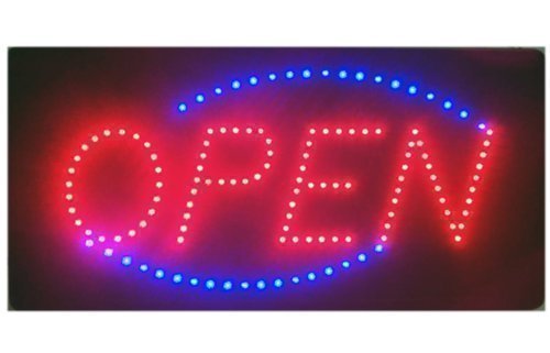 LED Sign LED PANNEAU ENSEIGNE LUMINEUSE XXL ENSEIGNE AU NÉON PUBLICITÉ AFFICHAGE SIGNS OPEN code EAN 0658700993568 
