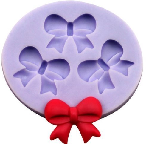 Allforhome Moulds Allforhome Mini moule en silicone pour décorations de gâteaux 3cavités Motif nœuds 2,5cm 0658711010728 (0658711010728)
