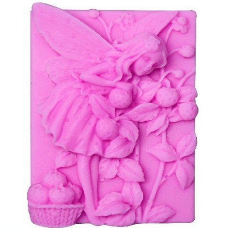 Moule à savon en silicone motif fée et fleurs