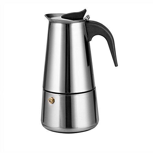 Cafetière en Acier Inoxydable pour Café Moka Café Espresso Percolateur Pot Cuisine-Argent - Argent, 450ml (9 Tasse) 0659061136984 Générique
