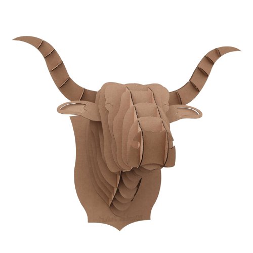 Antique Alive Puzzle 3D Decoration murale Kit Trophee de chasse Puzzle 3D carton original animal Tete de Taureau Marron_Grand code EAN 0662425862542 