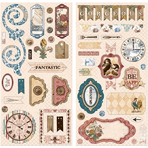 Provence Self-Adhesive Chipboard- 0665573061249 Bo Bunny