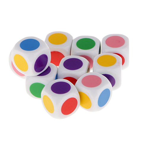 Lot de 10 Pcs Dés à Jouer de 6 Couleurs Pour Je...