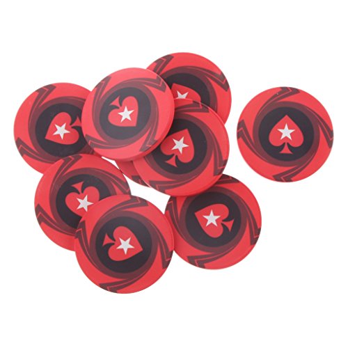 10pcs Jetons de Poker en Céramique Dessiné Coeu...