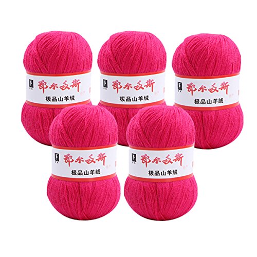 5pcs pelote de laine 100% cachemire à tricoter ...